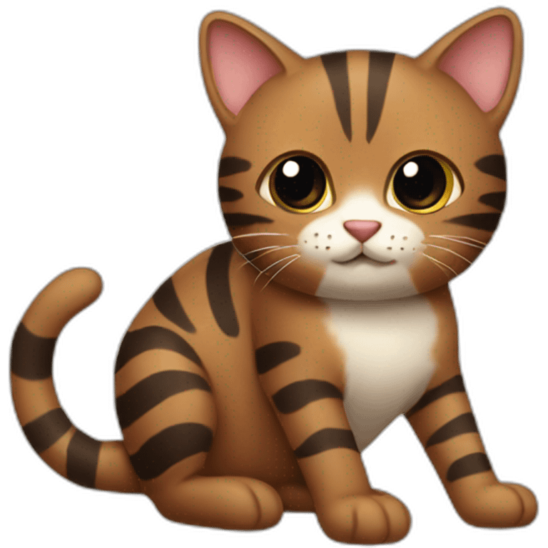 Brown cat with dark stripes emoji