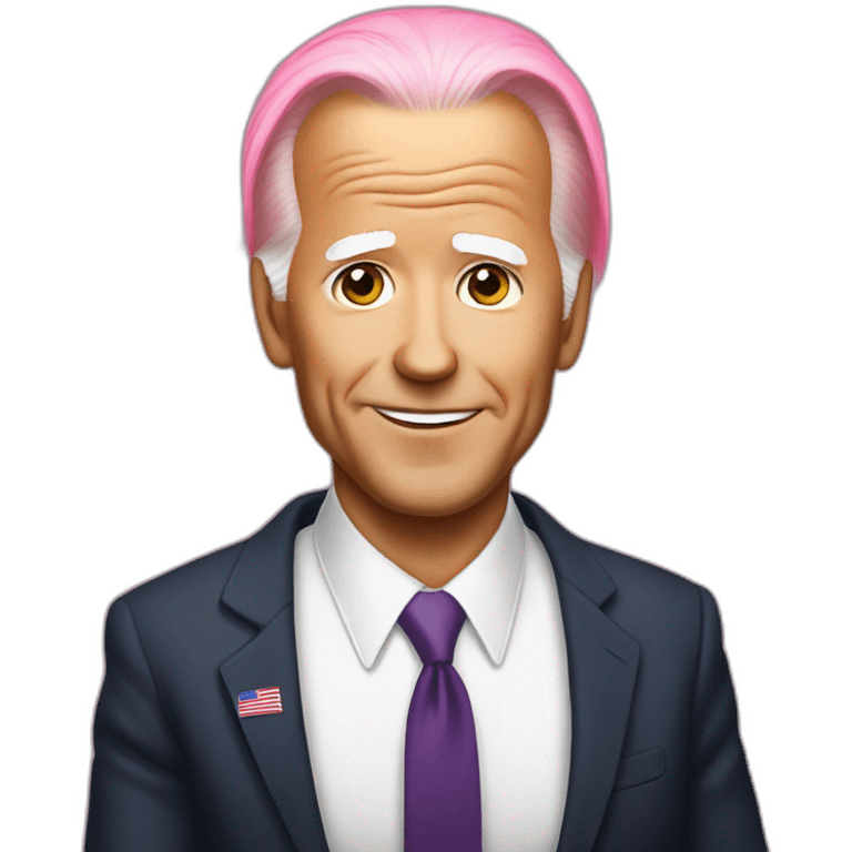 biden with pink hair emoji