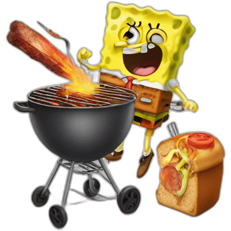 spongebob getting barbecued emoji