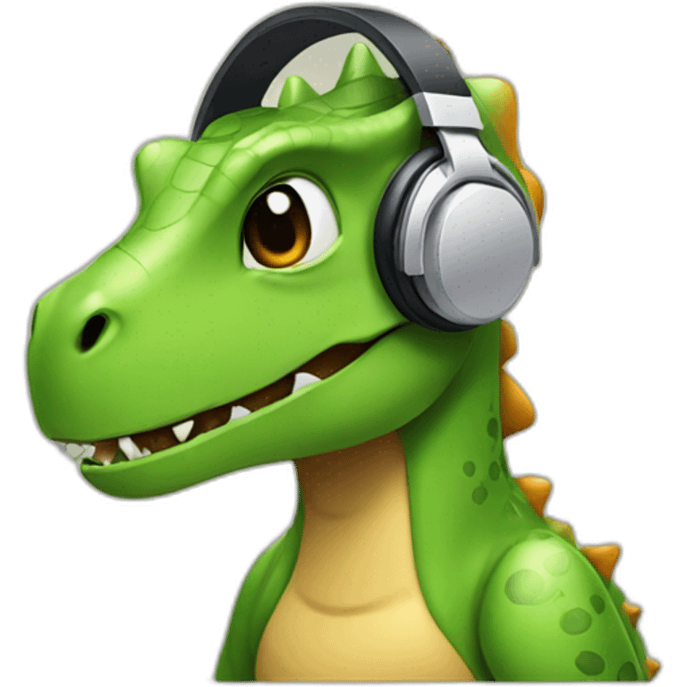 techsupport dinosaur in headphones emoji