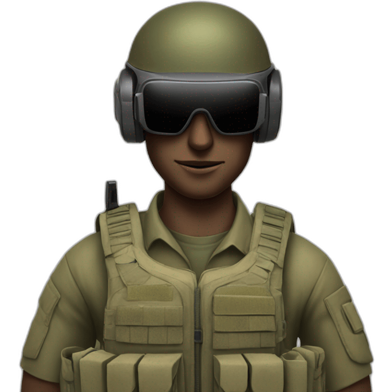 israeli soldier with vr glasses from 45 degreeas emoji