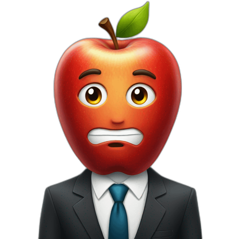 apple wearing suit and tie emoji