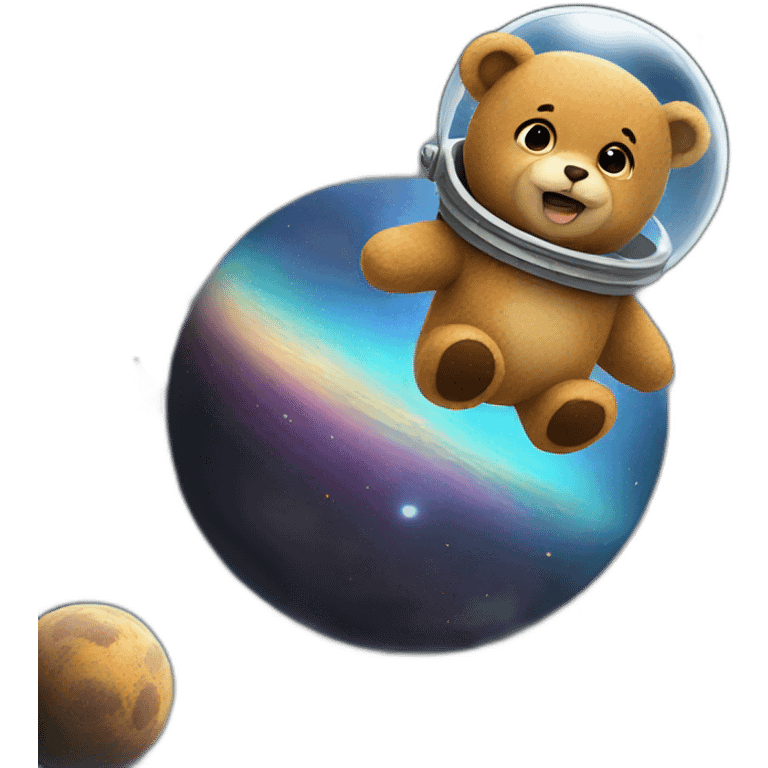 Flying teddy in space emoji