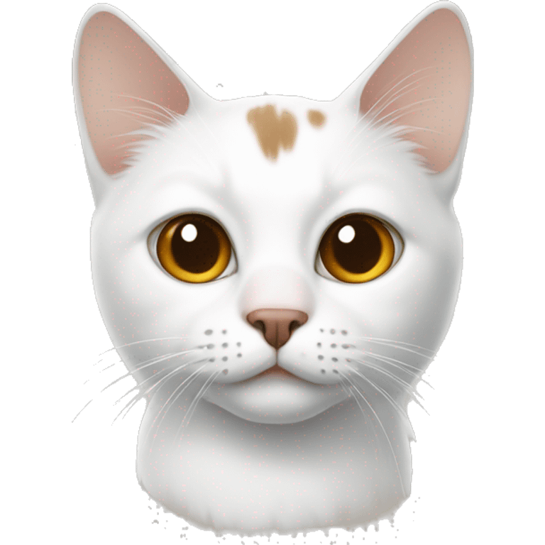 White cat with brown dot emoji