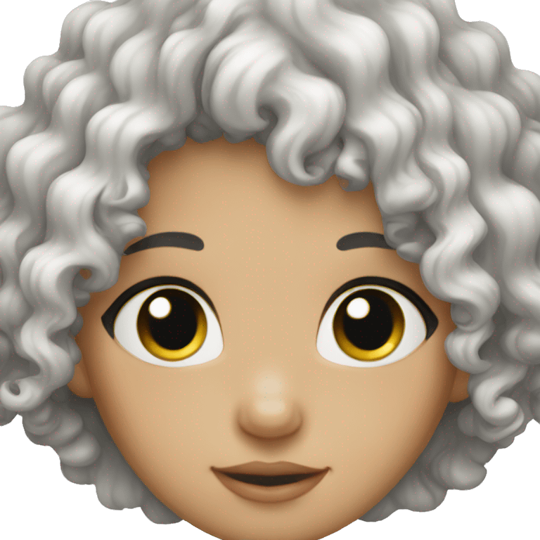 cute white and ablck curly girl  emoji