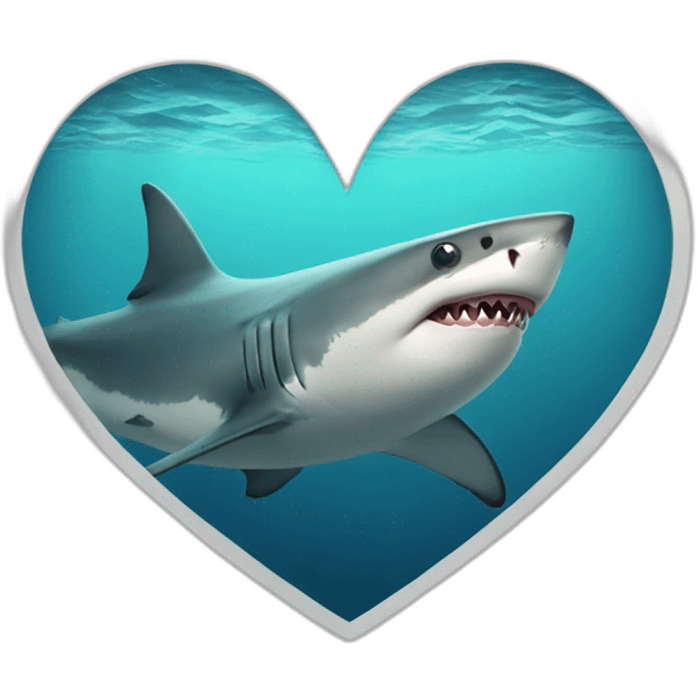 Shark in heart shape emoji