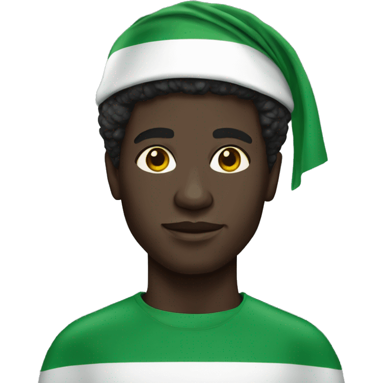 Black skinned man with Nigeria flag emoji