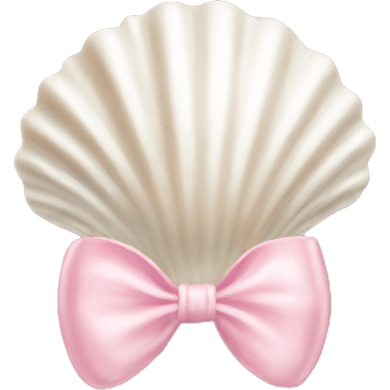 Pearl shell and light pink bow emoji