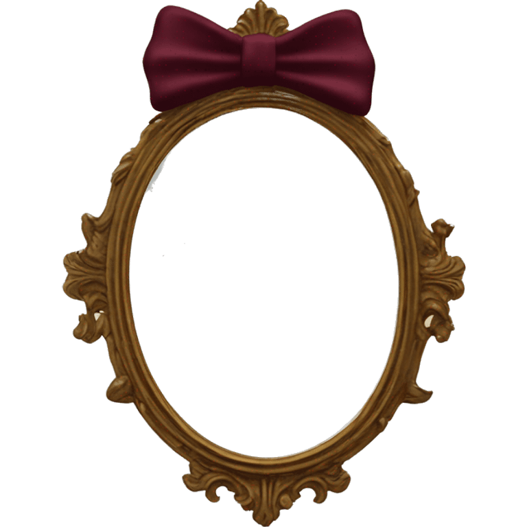 Vintage mivintage mirror with handle and burgundy bow emoji