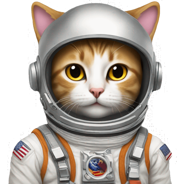 Create an emoji of a cat wearing an astronaut suit and helmet emoji