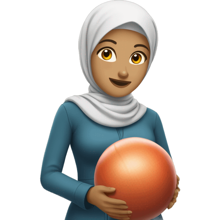 Caucasian-Hijabi-bowling emoji