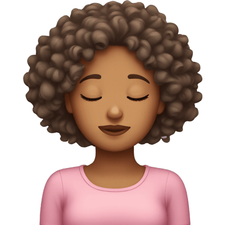 sleeping curly girl emoji