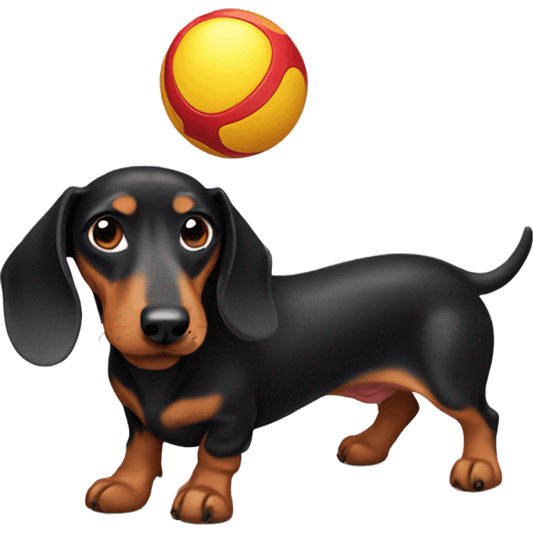 Dachshund with a ball toy emoji