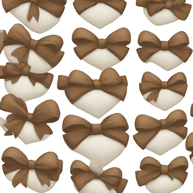 White heart brown bow emoji