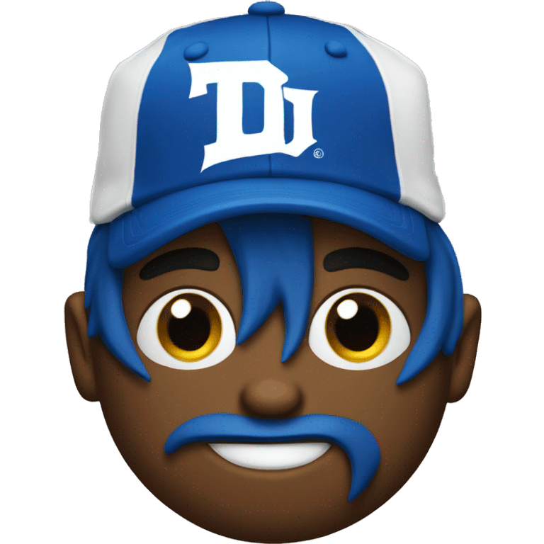 blue devil with ball cap and goatee emoji