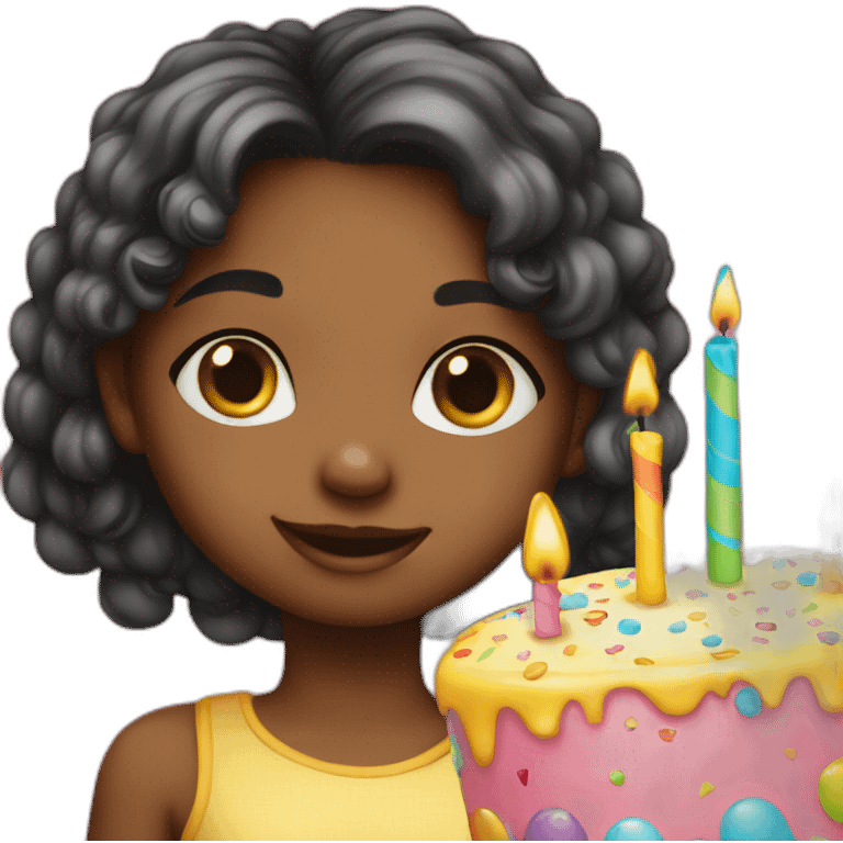 Little girl at birthday party emoji