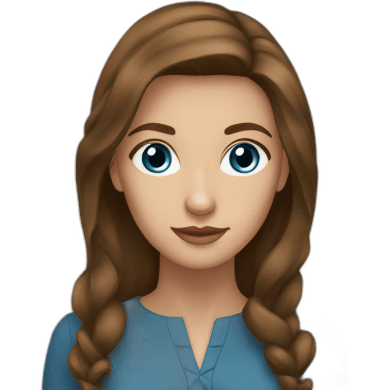 Blue eyes brown hair woman elegant emoji