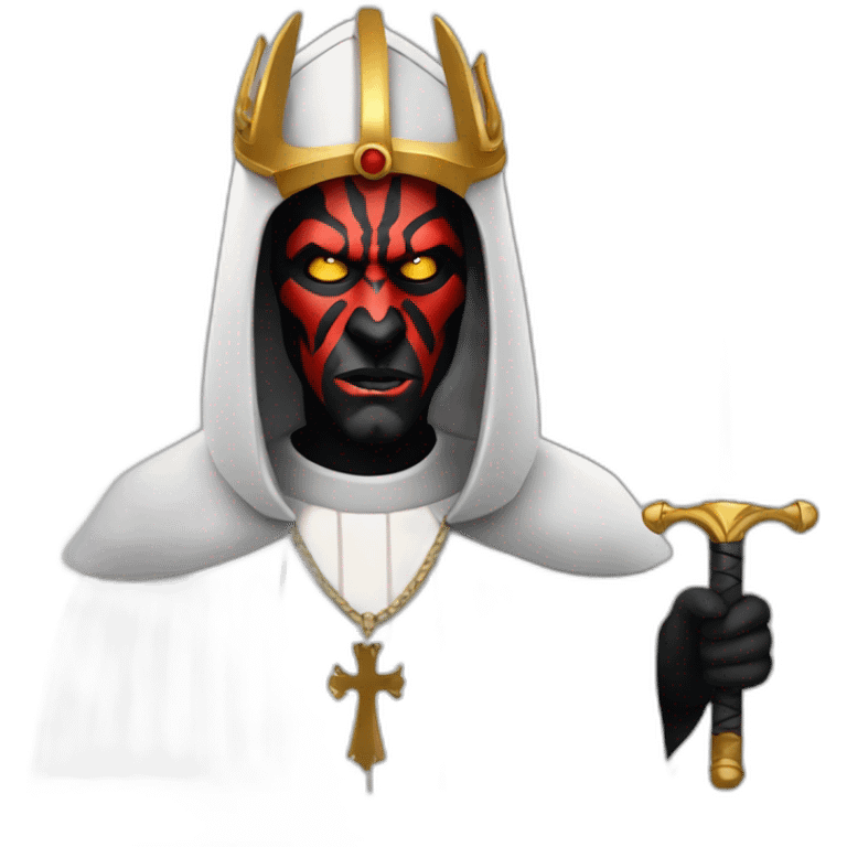 Darth maul with papal hat and robes emoji