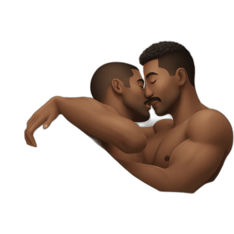 Sexy-men-kissing-in-the-bed emoji