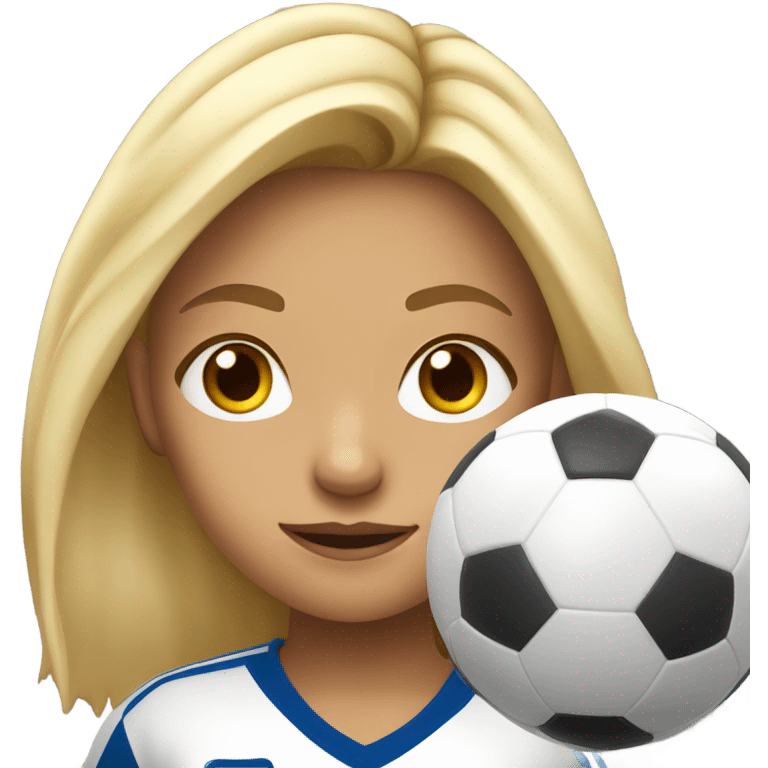 Soccer blond girl emoji