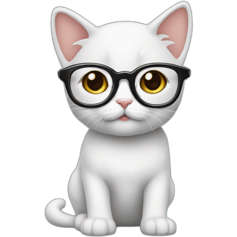 un chaton avec des lunettes qui dessine emoji