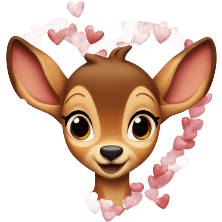 Bambi with hearts emoji