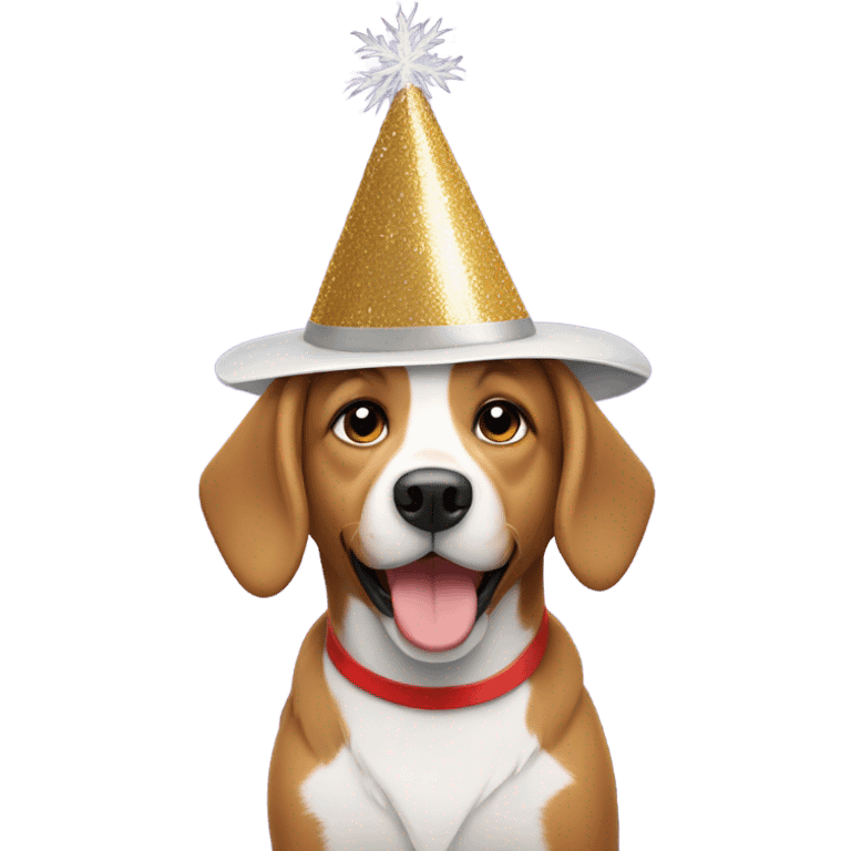 Dog with new year hat emoji