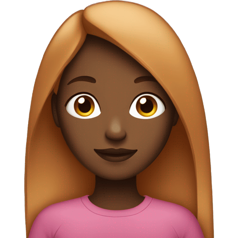 brown skin girl with ginger straight hair  emoji