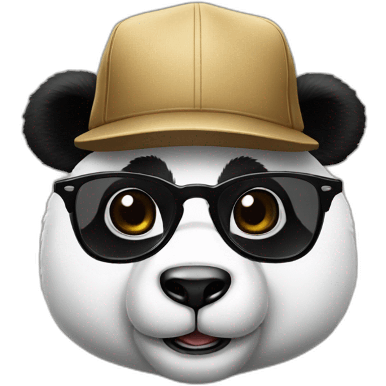 panda with a snapback and square glasses emoji