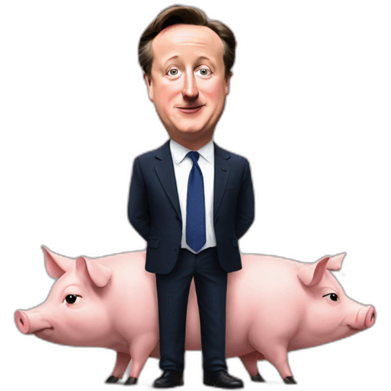 david cameron with one pig emoji