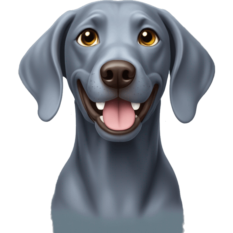 Blue Weimaraner smiling emoji