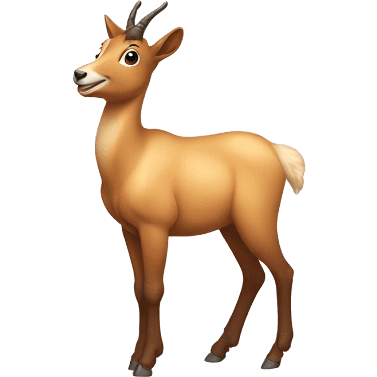 happy smiling brown chamois left hoof pointing up emoji