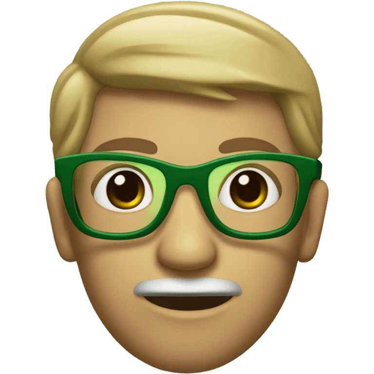 Chico con gafas con piel clarita y ojos verdes emoji