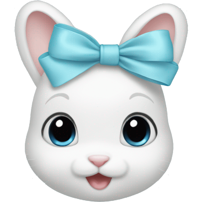 baby bunny baby blue bow emoji