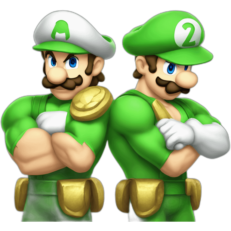 Buff Mario and buff luigi emoji