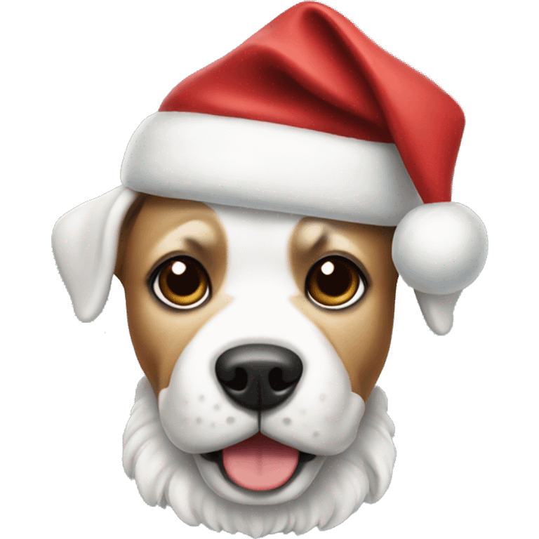 Preppy Santa dog emoji