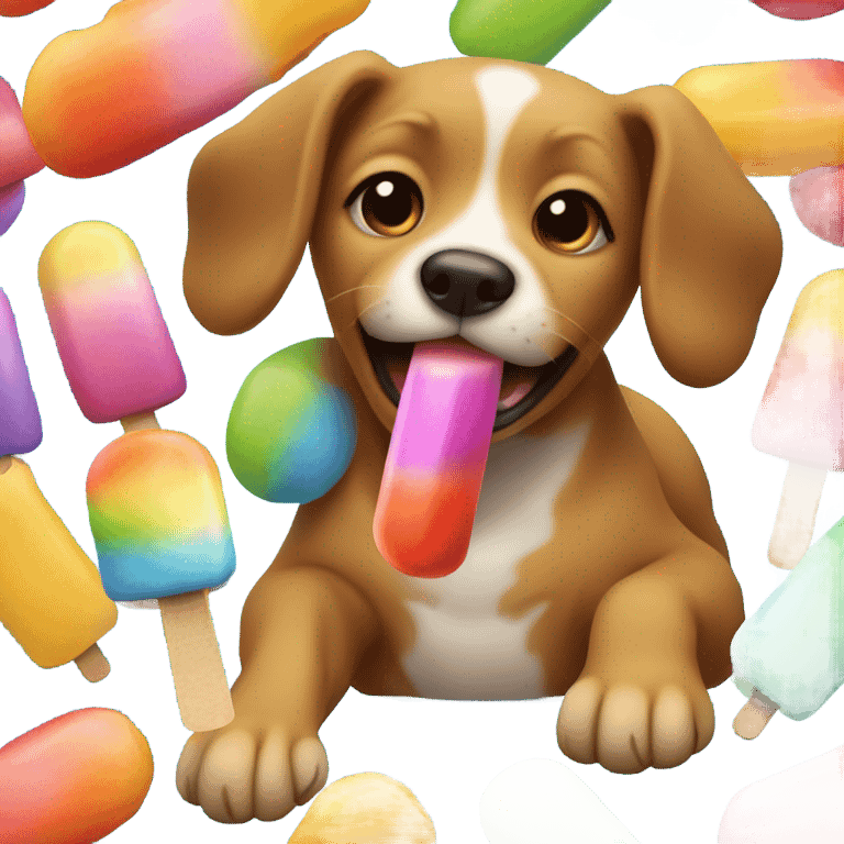 Dog eating a popsicle  emoji