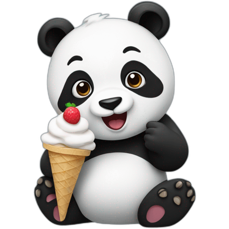 Panda eating ice cream emoji