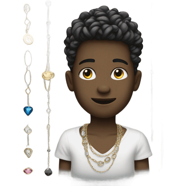 monochrome boy with jewelry emoji