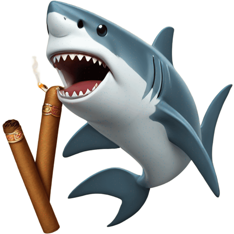 Shark with a cigar emoji