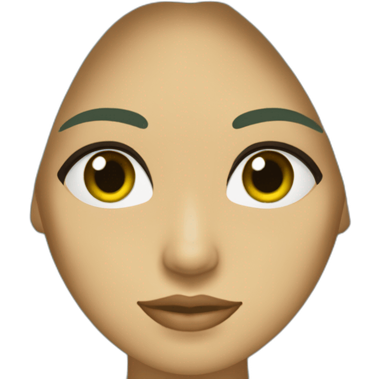 Mujer morena guapa melena corta ojos verdes emoji