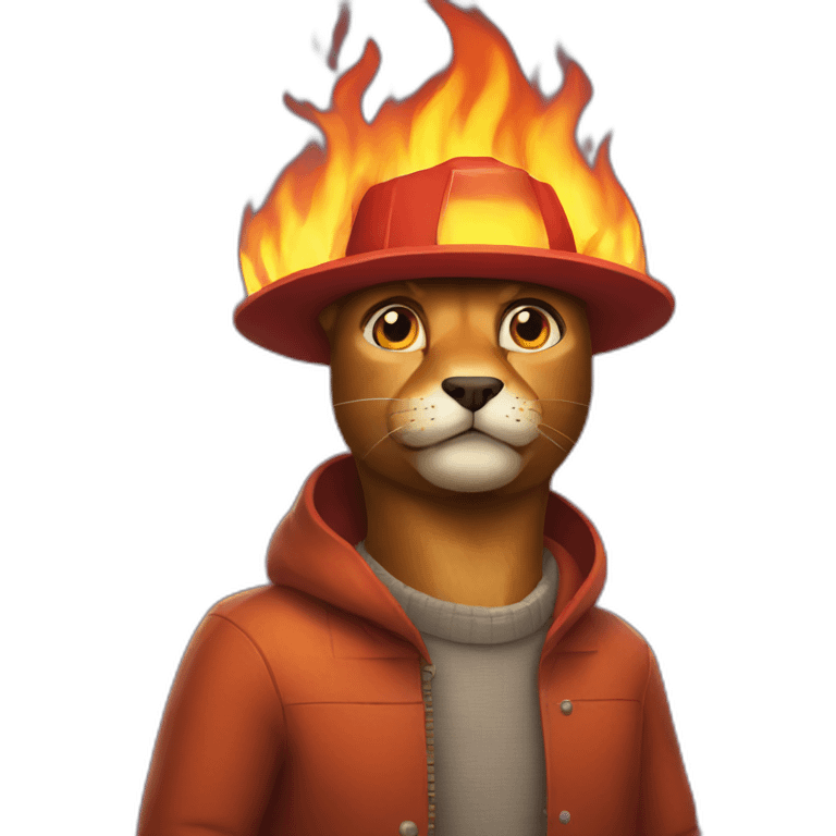 This is fine fire cat emoji