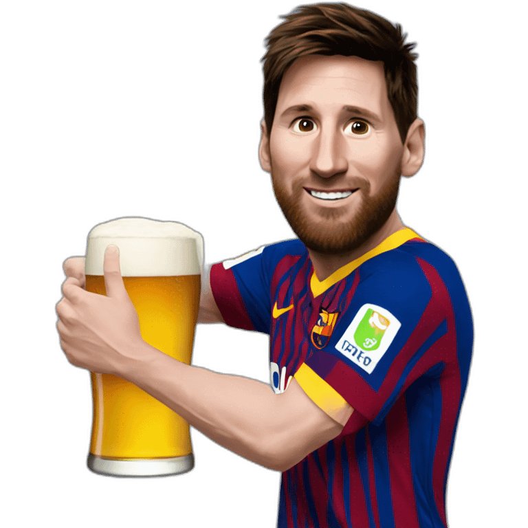 Realistic-Messi-with-a-beer emoji