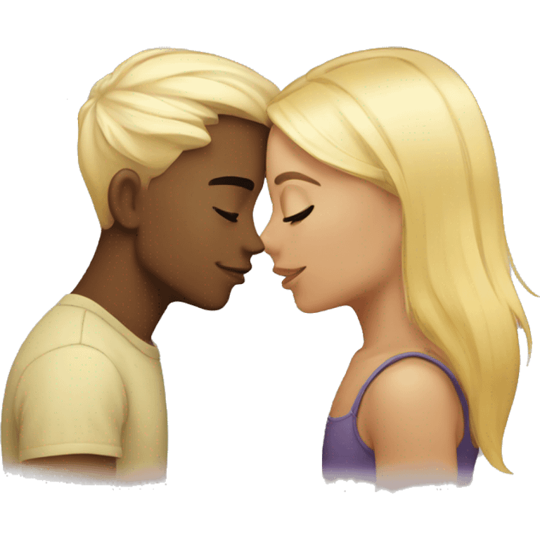 Gay kiss blonde and raven hair emoji