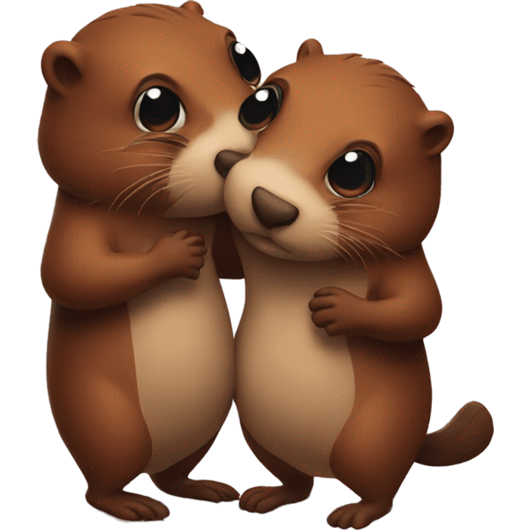 Kissing beavers emoji