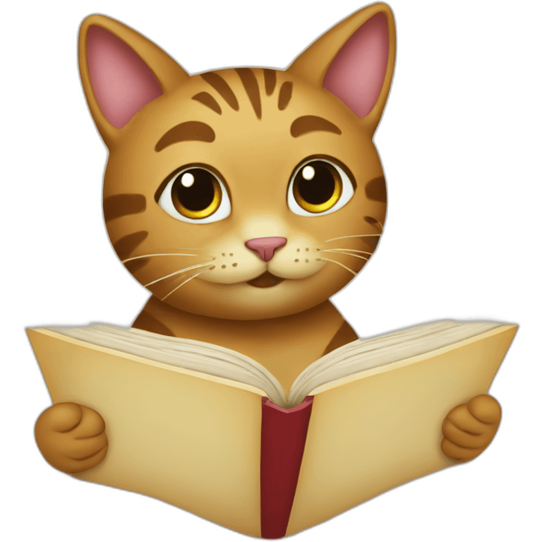 A cat reading book emoji