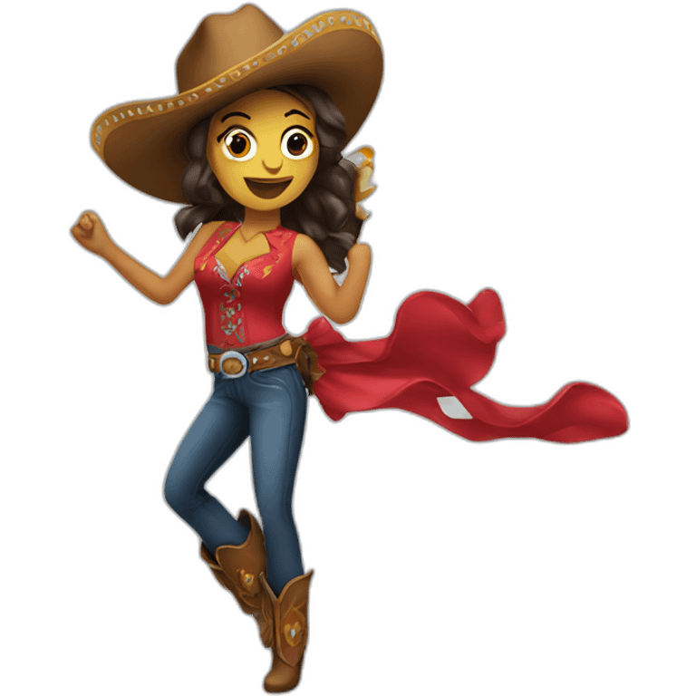 dancing salsa girl cowboy emoji