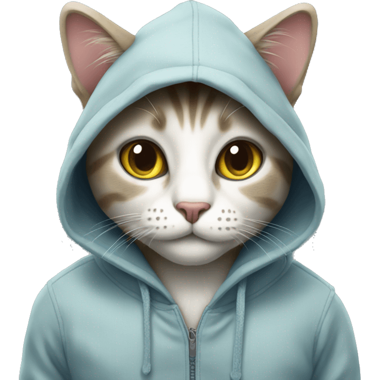 Cat with hoodie emoji