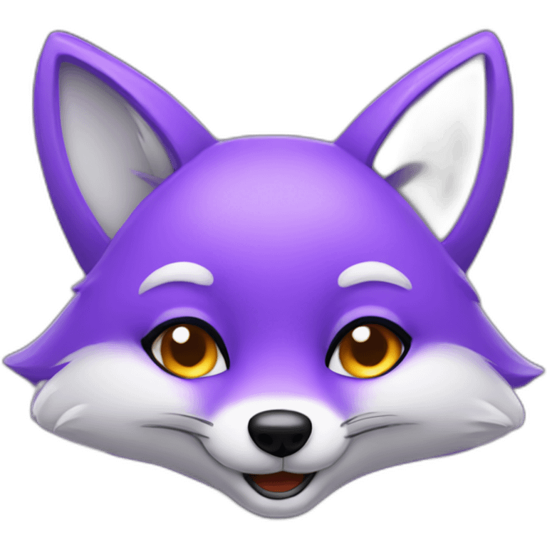 purple fox doing a wink emoji