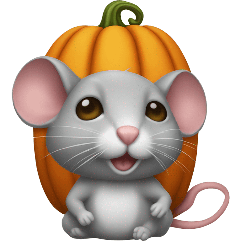 Mouse pumpkin emoji